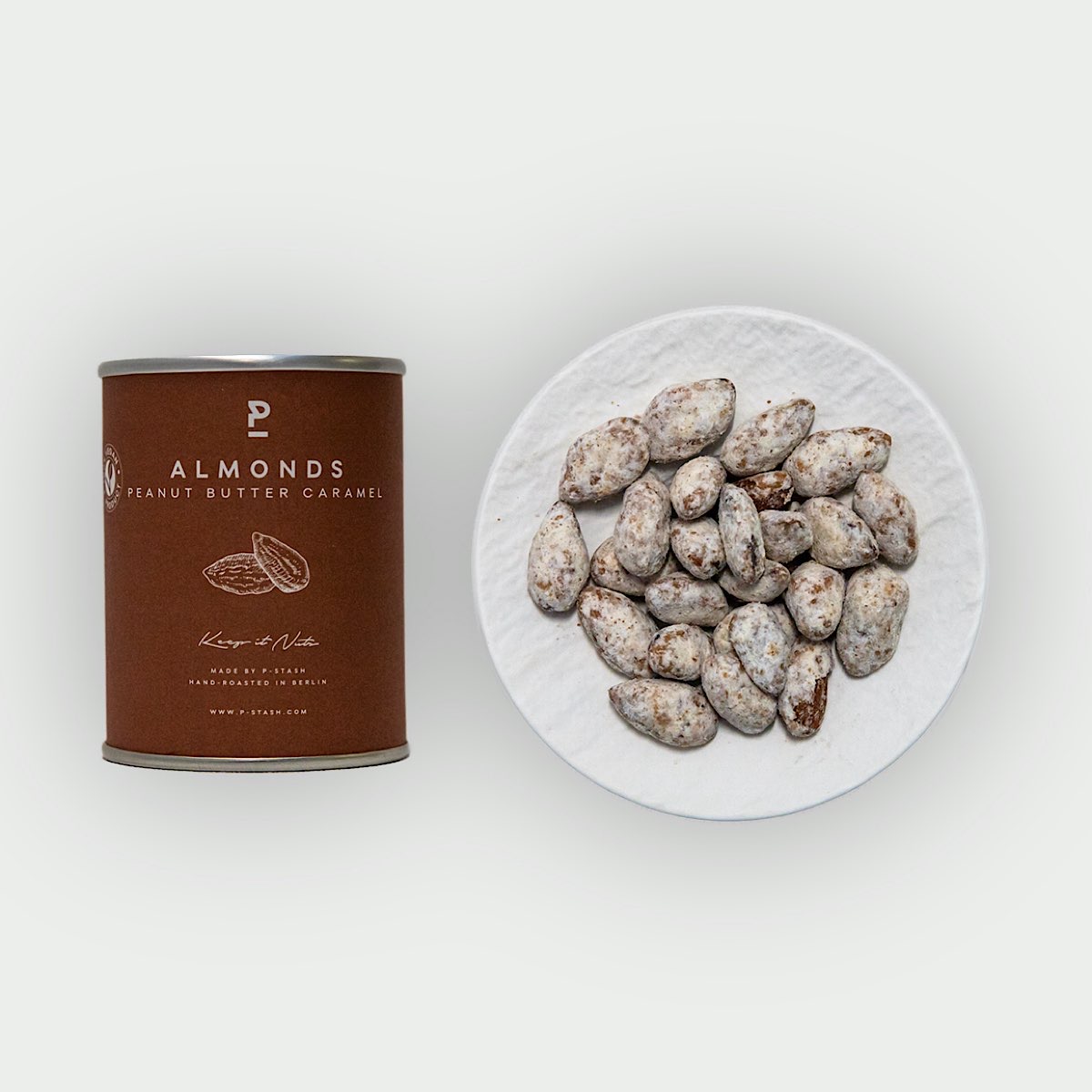 Migdały w maśle orzechowym z karmelową polewą 