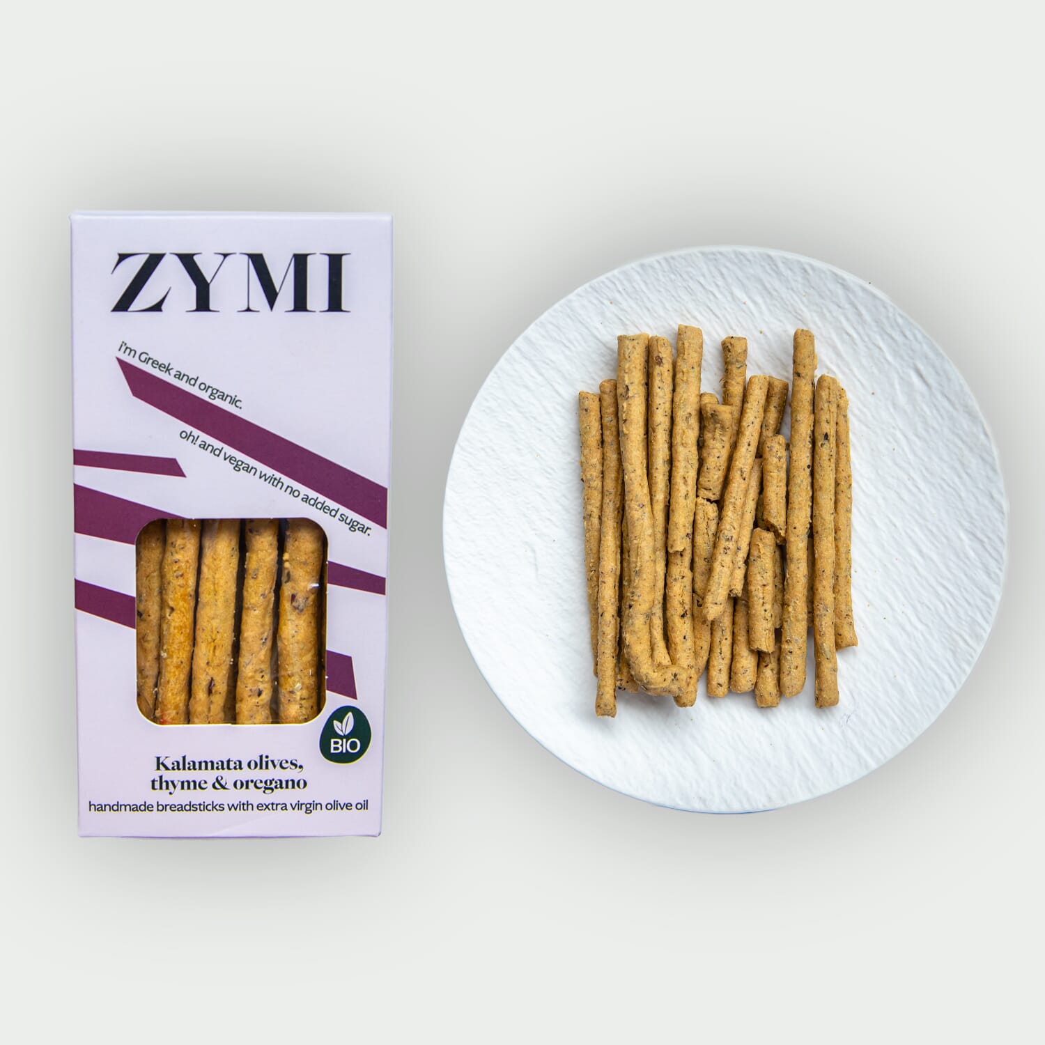 Grissini z oliwkami Kalamata, tymiankiem i oregano